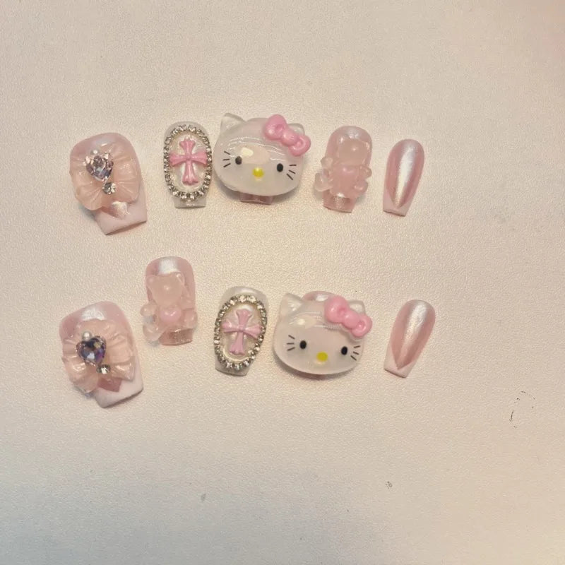 KITTY FAKE NAIL HANDMADE