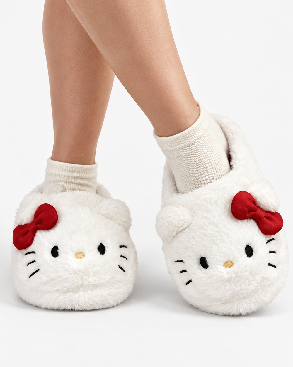 White Fluffy Slippers